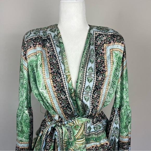 BRONX AND BANCO BEDOUIN MINI DRESS TIERED LONG SLEEVE SIZE MEDIUM REVOLVE - Picture 9 of 16